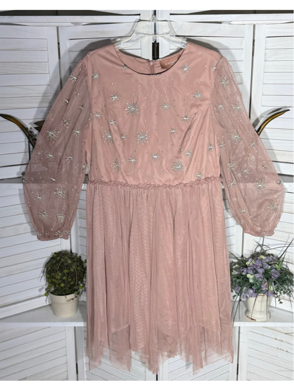 JessaKae Mystic dress stars lace mesh embroidery fairy princess whimsical Sz 1X
